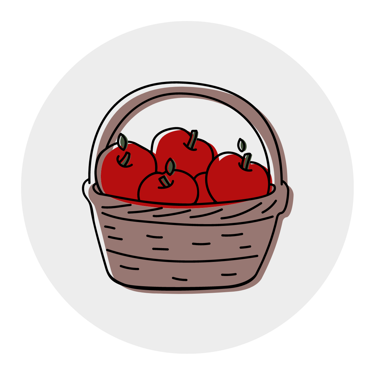 Apple maggot illustration with a cross over it